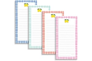 SWEETZER & ORANGE S&O Magnetic papers for Refrigerator 4 Pack, Powerful Sticky Memo sheets for Fridge Sets, Force field journals for cooler, Sticky Notes for Freezer- 3.5” x 7”, 45 Pages