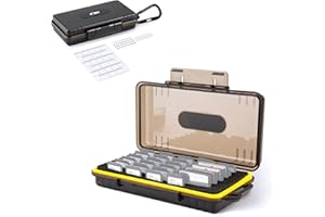 45 Slots (15 XQD+30 SD) Memory Card Case Hoder for 15 XQD CF Card & 30 SD CFepress Type A Card, Shockproof and Water-Resistan