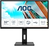 AOC Q32P2 32 Inch QHD IPS Monitor 75Hz 4ms USB Hub Height Adjust Speakers view 2