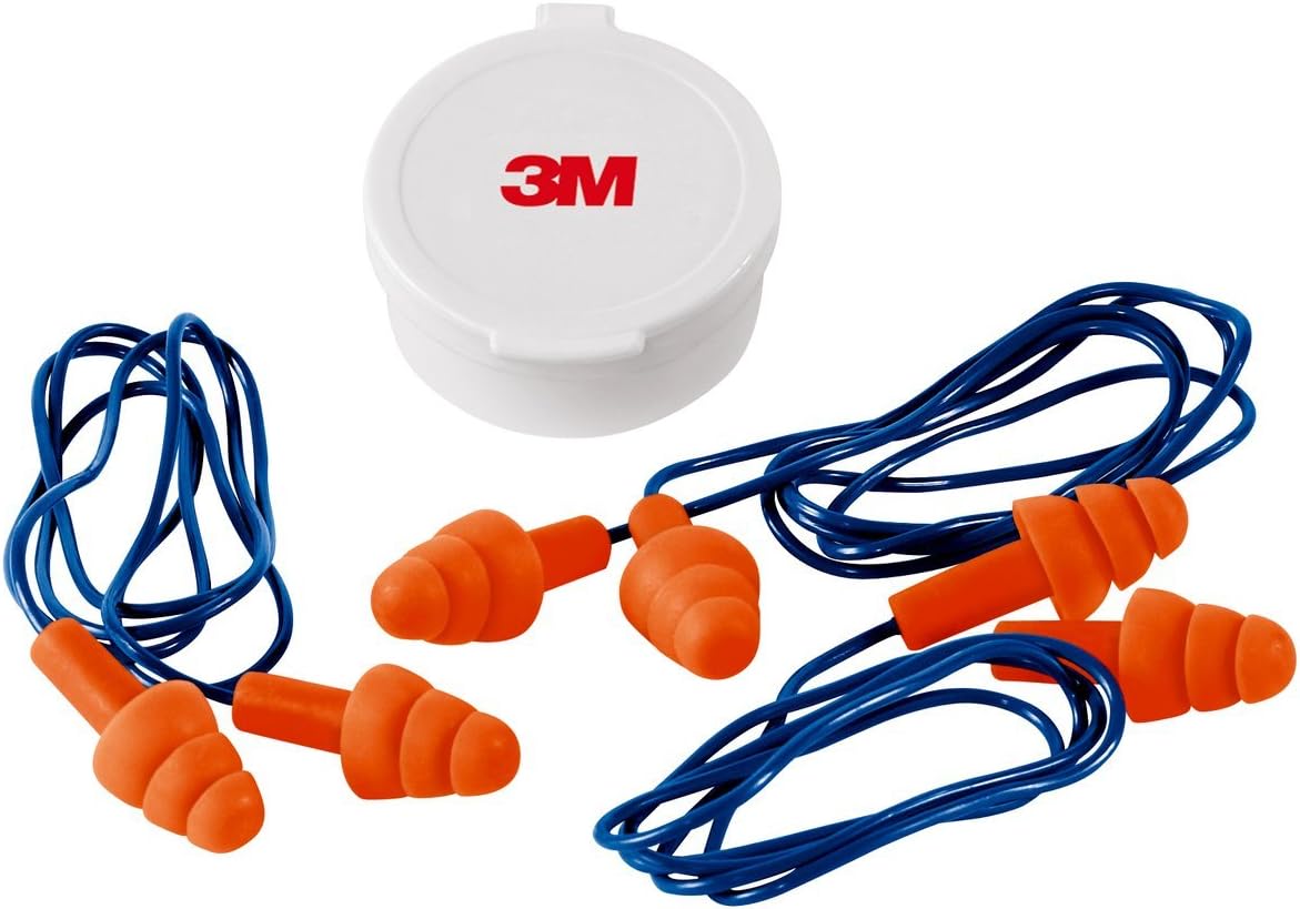 3M Corded Reusable Earplugs, 3-Pair with Case (90716-80025T): Home Improvement