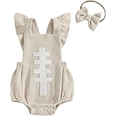 CREAIRY Newborn Baby Girl Football Outfit Corduroy Rugby Smocked Romper Bodysuit Suspender Jumpsuit Bib Overalls Fall Clothes
