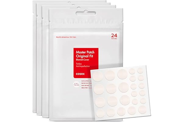 COSRX Acne Pimple Patch (96 Count) Absorbing Hydrocolloid Spot Treatment Fast Healing, Blemish Cover, Three Sizes