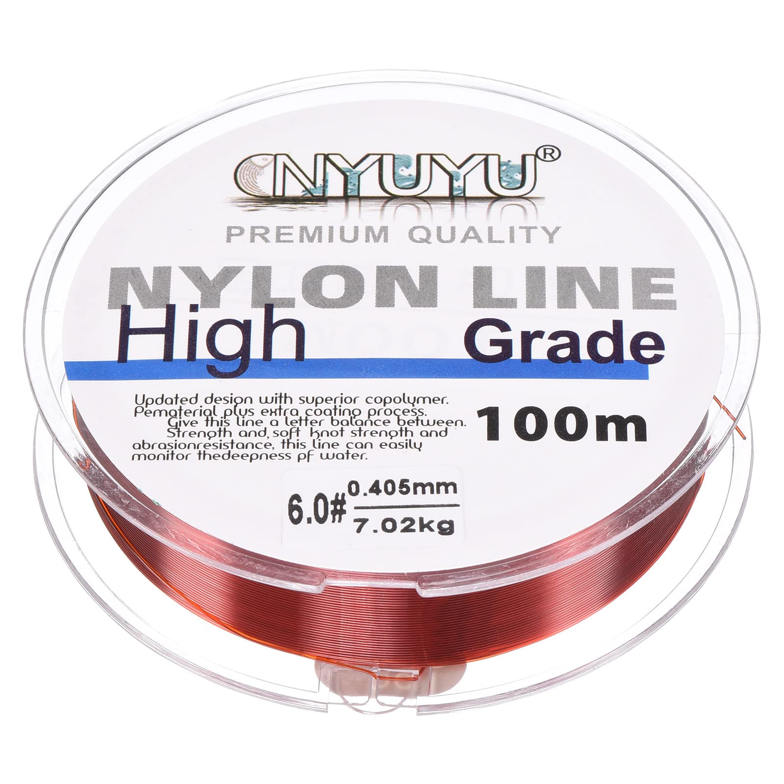 PATIKIL 109Yard/328FT Nylon Fishing Line, 16Lb Monofilament String Wire Fluorocarbon Coated for DIY Craft Hanging Decoration, Wine Red