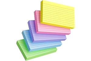 CIPHYFEE Index Cards 3x5 Inch, 250sheets, Flash Cards,Ruled Lined Colored Note Cards Paper For Studying, Schools Supplies, College, Office And Home Organization, Note Taking Supplies
