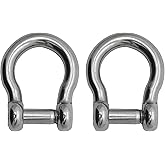 Extreme Max 3006.8408.2 BoatTector Stainless Steel Bow Shackle with No-Snag Pin - 5/16", 2-Pack