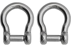Extreme Max 3006.8408.2 BoatTector Stainless Steel Bow Shackle with No-Snag Pin - 5/16", 2-Pack