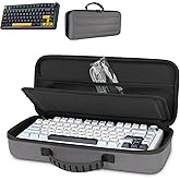 Growalleter 75% Keyboard Case, Hard Shell Travel Carrying Bag for Aula F75 Gasket Mechanical Keyboard, Compatible with ASUS ROG 75% Wireless Hot Swappable Gaming Keyboard