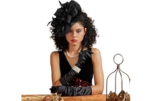 LATIMOON Tea Party Hat Fascinators Hats for Women Girls Elegant Kentucky Derby Hat Flower Feather Headband Outfits for Wedding Church