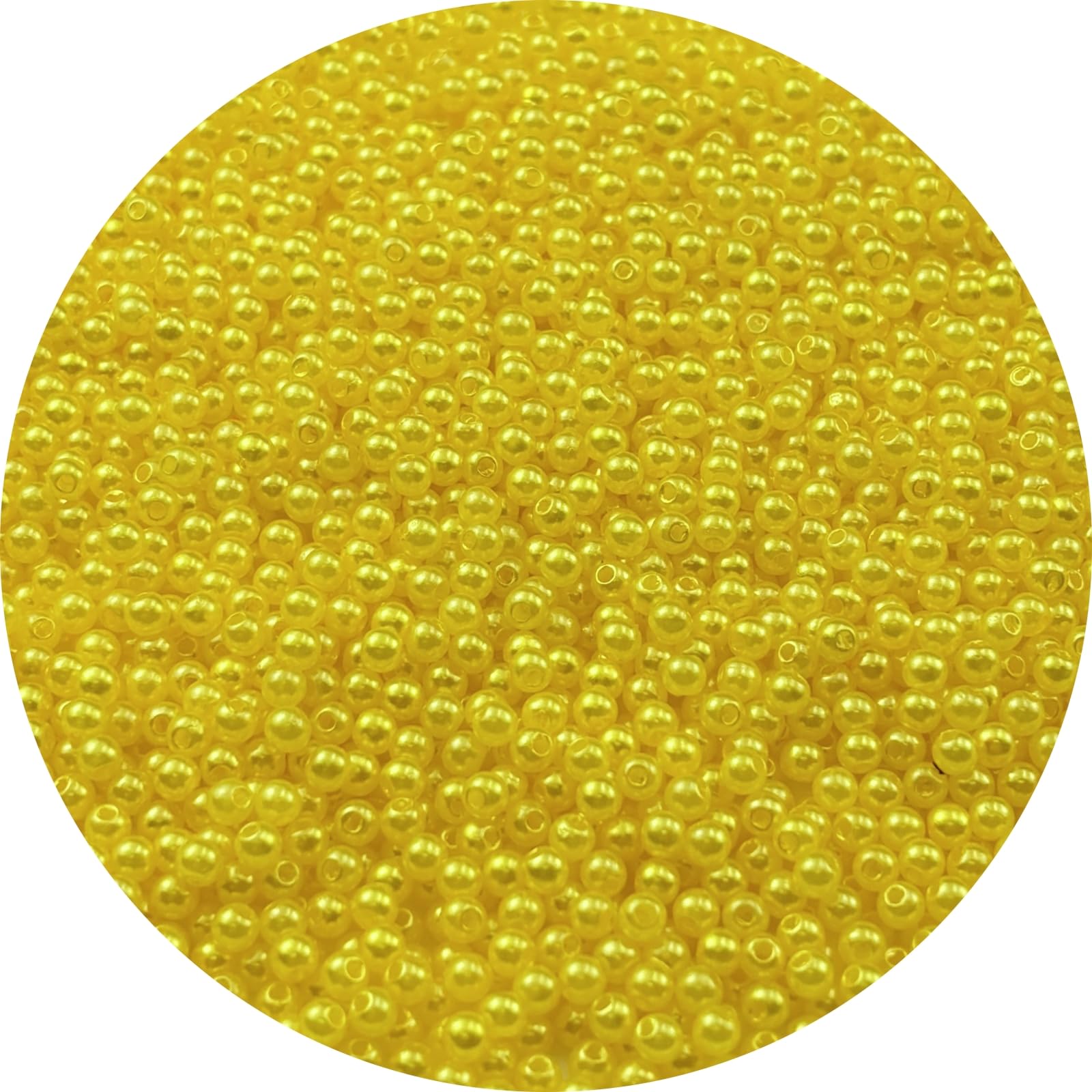 YUEXIGO 2000pcs 4mm Lemon Yellow Pearl Beads for Jewelry Making - Bulk Resin Craft Beads for Necklaces, Bracelets & Sewing