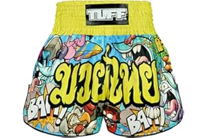 Tuff Sport Muay Thai Boxing Shorts Retro Style Classic Slim Cut MMA Kickboxing Workout Set Training