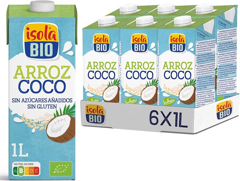 - Bebida de arroz e coco com legumes biológicos - embalagem 6 x 1 L