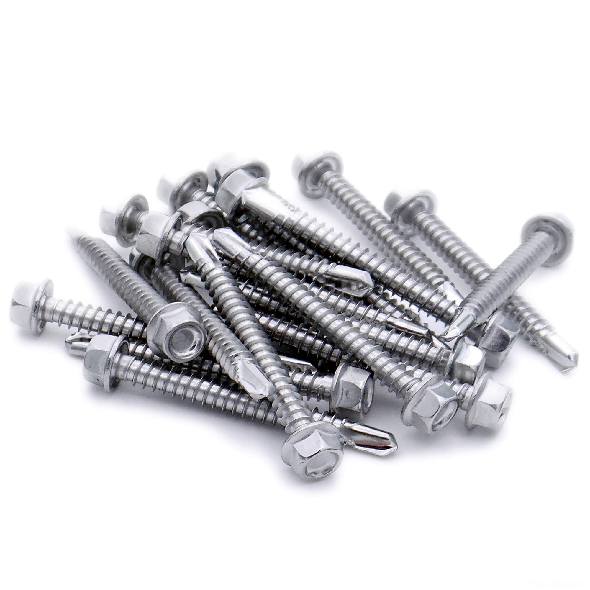 No.14 x 0.9 (6.3mm x 22mm) Hex Self-Drilling Screw (Flanged) - Stainless Steel (A2) (Pack of 10)