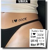 2 Sheets Semi Permanent Tattoo, Lasts 7-15 Days, "Daddy's Little Girl" Temporary Tattoo Sexy Kinky