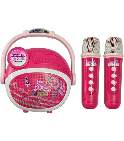 Kids Star Micrófono Con Soporte – Karaoke Infantil Con Luces LED Y Efectos De Eco, Para Niños Y Niñas, Ideal Para Fiestas Y Regalos (Rosa)