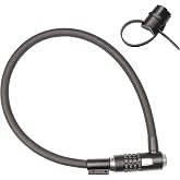 Kryptonite KryptoFlex Bike Lock Cable, 2FT/6FT Long 15mm Thick Heavy Duty Braided Steel Cable Anti-Theft Security Lock for Outdoor Equipment, Combination/Key Bike Lock
