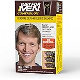SHAMPOO Just for Men Control GX Grey Reducing for Lighter Shades of Hair, Blonde to Medium Brown, Gradual Hair Color with Keratin, 4 Fl Oz - Pack of 1 (Packaging May Vary)