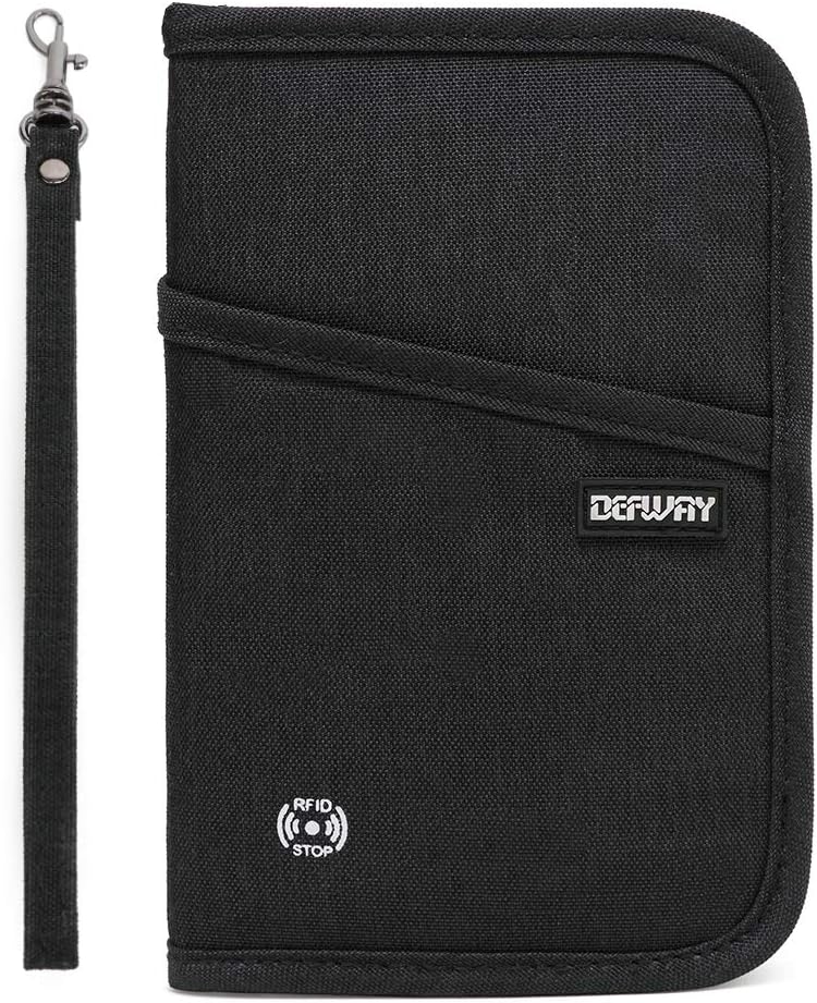 Defway Passport Wallet RFID Blocking Travel Organizer Bag, Family Passport Holder with ID Window
