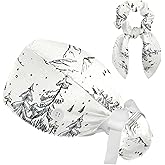 Scrub Caps Working Surgical Cap Nurse Hats with Hair Scrunchy Adjustable Tie Back Hat Women Men Summer Watermelon