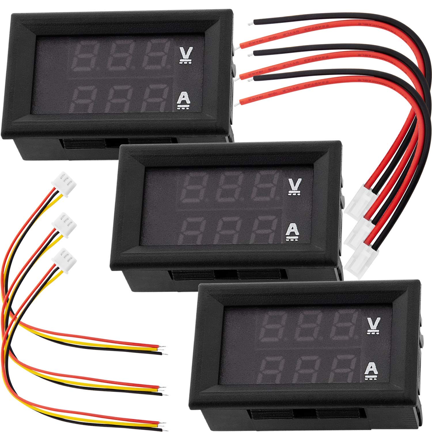 AZDelivery 3 x Digital Multimeter Dual LED Display Voltmeter DC 4.5V 30V 20mA Ammeter DSN-VC288 Amperemeter with LED Display compatible with Arduino and Raspberry Pi including E-Book!