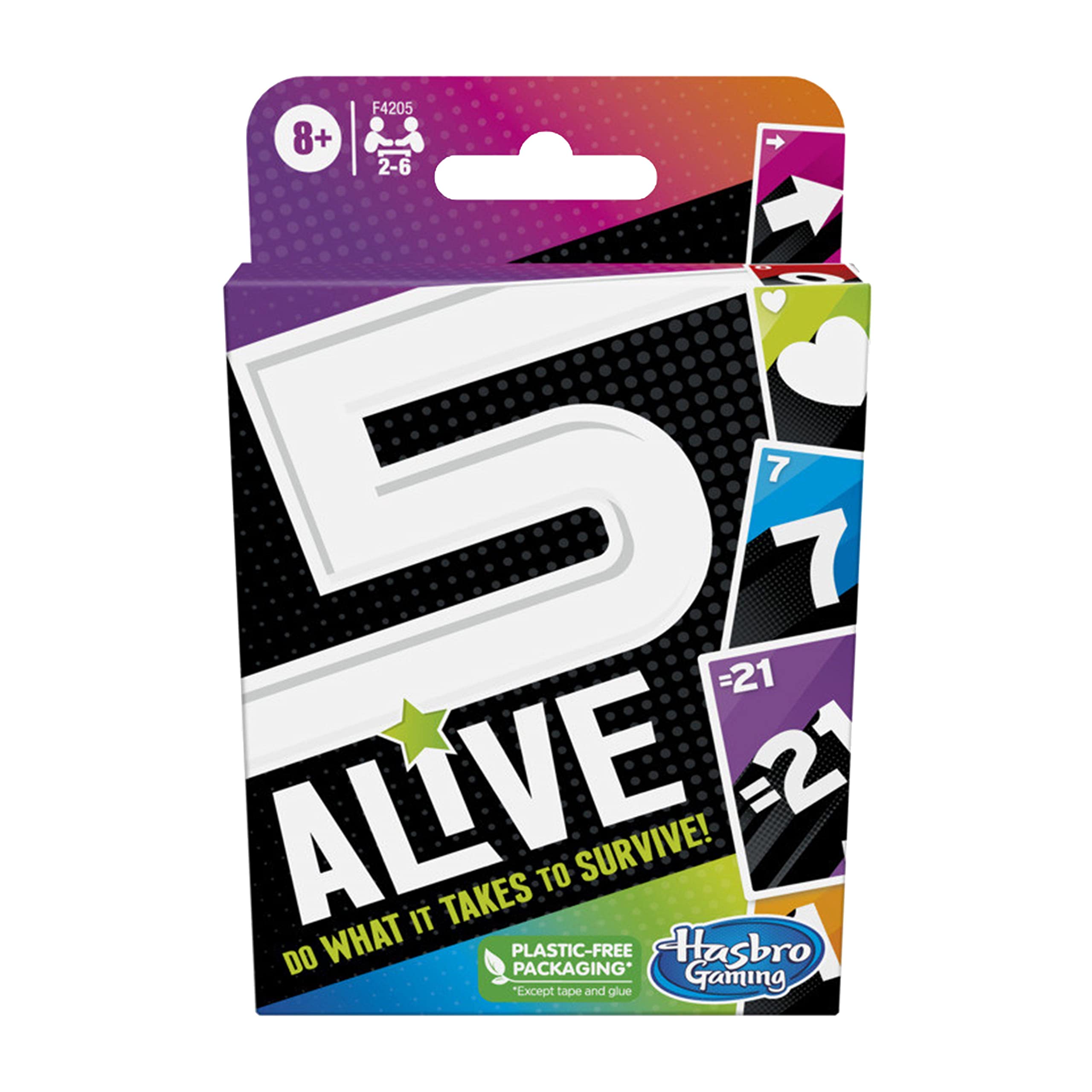 Hasbro Gaming 5 Alive, Fast-Paced Game Kids And Families, Family Quick Card Games 2 To 6 Players