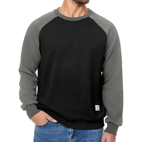 Amazon.com: Men's Color Block Crew Neck Raglan Long Sleeve