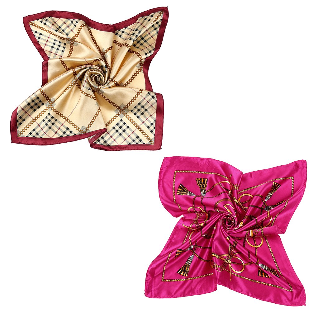 VBIGER 12PCS Womens Mixed Silk Square Scarves Bandana Scarf 50x50cm (Design 2)