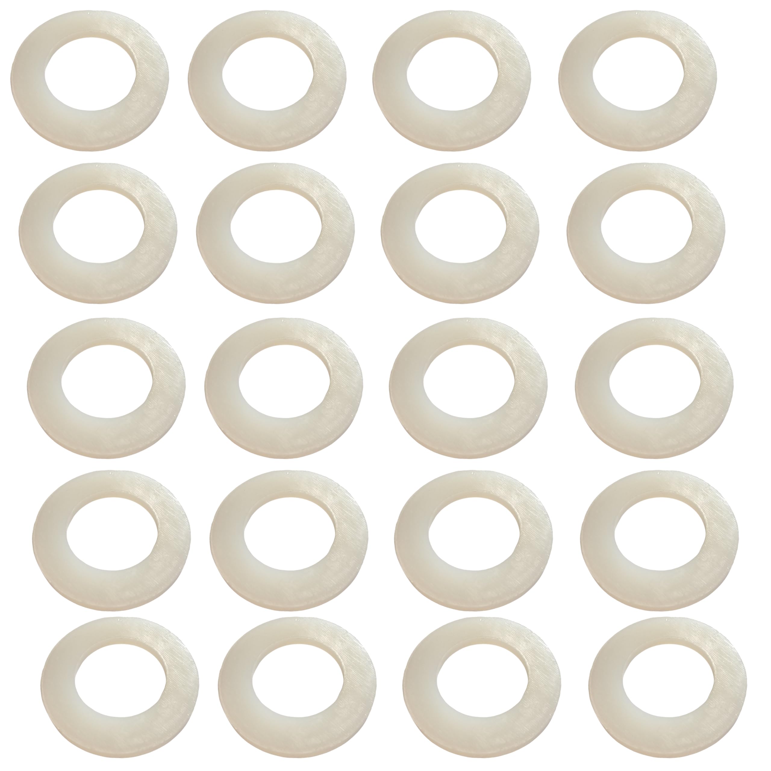 Nylon Black White Washers Flat Form A (White, M5 / 5mm)