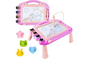 YySiRui Magnetic Drawing Board Sketch Doodle for 3 4 5 Year Old Baby, Toddlers Toys 1-5 Year Old Girl Boy, Erasable Doodle Board, Educational Learning Toy Age 1 2 3 for Kid Birthday Gift (Rose Pink)