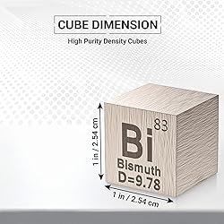 Bismuth Cube - Metal Element Cubes - Laser Engraved