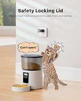BEMOONY Automatic Cat Feeder 3L 1-6 Meals Dual Power 10s Voice White view 3