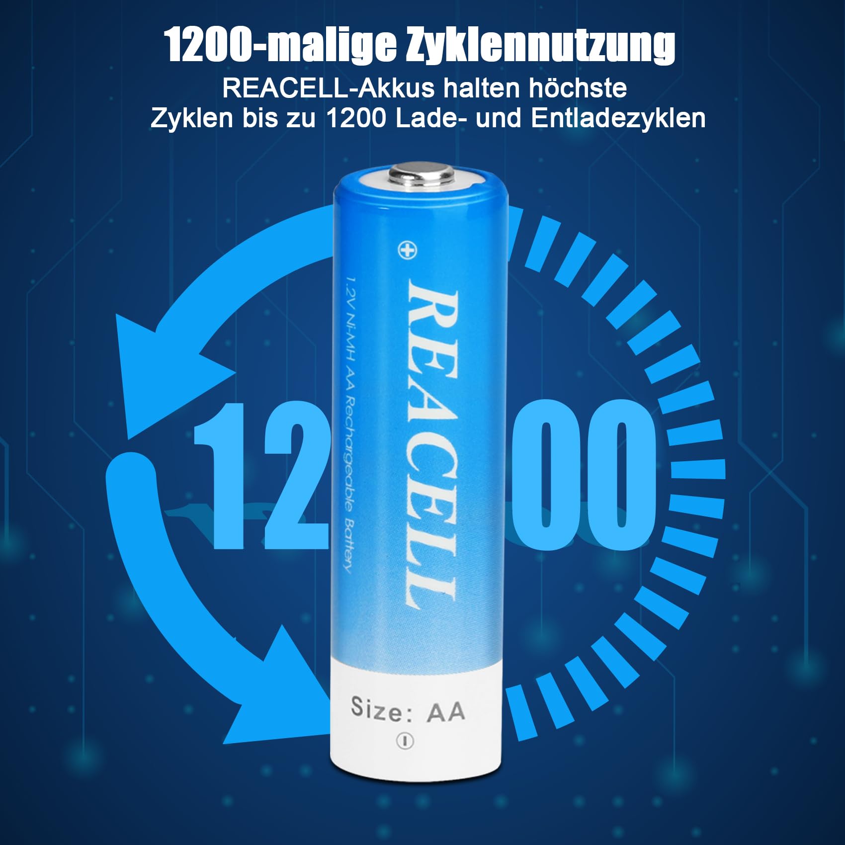 REACELL 1.2V AA NI-MH Wiederaufladbare Batterien mit Aufbewahrungsbox 2