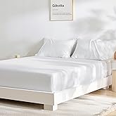 GOKOTTA 100% Bamboo Rayon Fitted Sheet with Pillow Cases, 300 TC Super Soft Breathable Cooling Fitted Sheet King Size with 4 Elastic Corner Straps - 16" Pocket King Bed Fitted Sheet Set