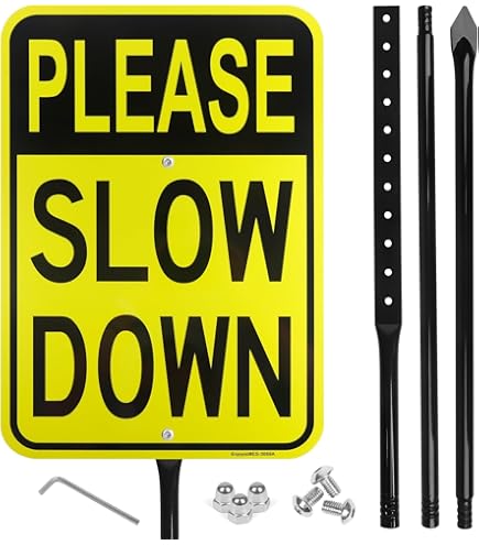 Amazon.com: Private Road Slow in Slow Out Sign. 12x18 Metal. Help