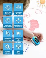 HealthTree Kids Fingertip Pulse Oximeter OLED Display 2XAAA Batteries view 6
