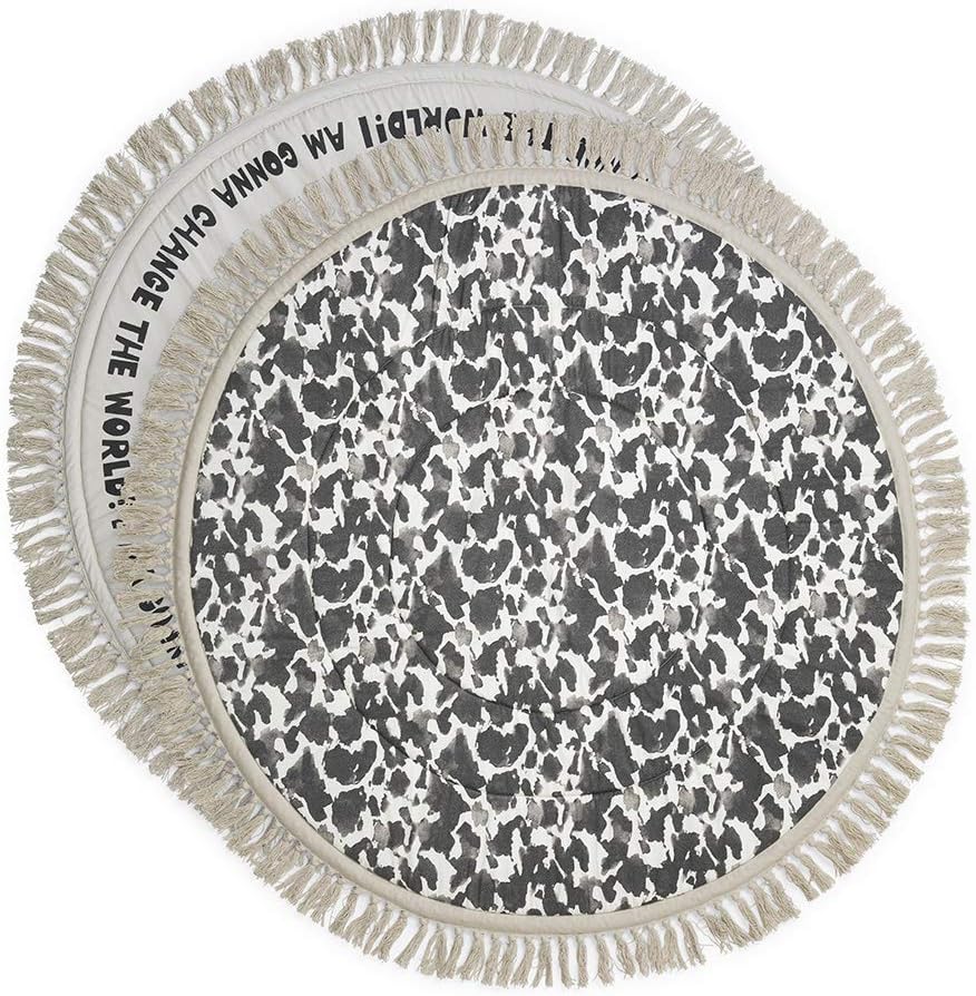 Elodie Details Baby Play Mat Reversible (2 Patterns) Round 120 cm - Wild Paris, Grey