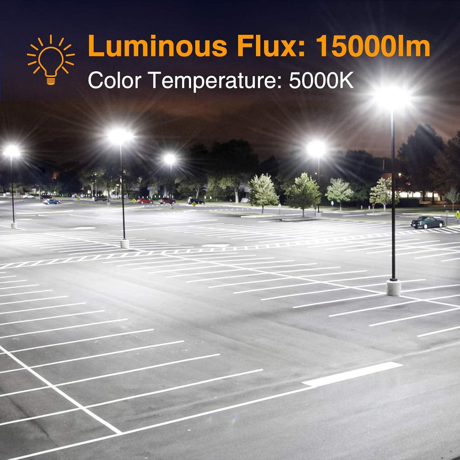 Onforu 150W LED Flood Light Outdoor, 15000lm Super Bright Security Light, IP66 Waterproof Exterior Floodlight, 5000K White Stadium Lights for Basketball Court, Parking Lots, Playground, Yard (2 Pack) - - 