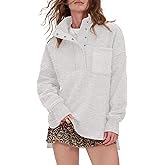 Locachy Womens Casual Oversized Sweatshirt Long Sleeve Button Henley Neck Pullover Tops Fashion Outfits Clothes