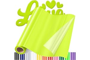 YIKDA 3D Puff Vinyl Heat Transfer for T-Shirts, 12" x6ft 3D Puff HTV Iron on Vinyl, 3D Puff Vinyl Heat Transfer HTV for Heat Press Clothing Neon Yellow Christmas Gifts