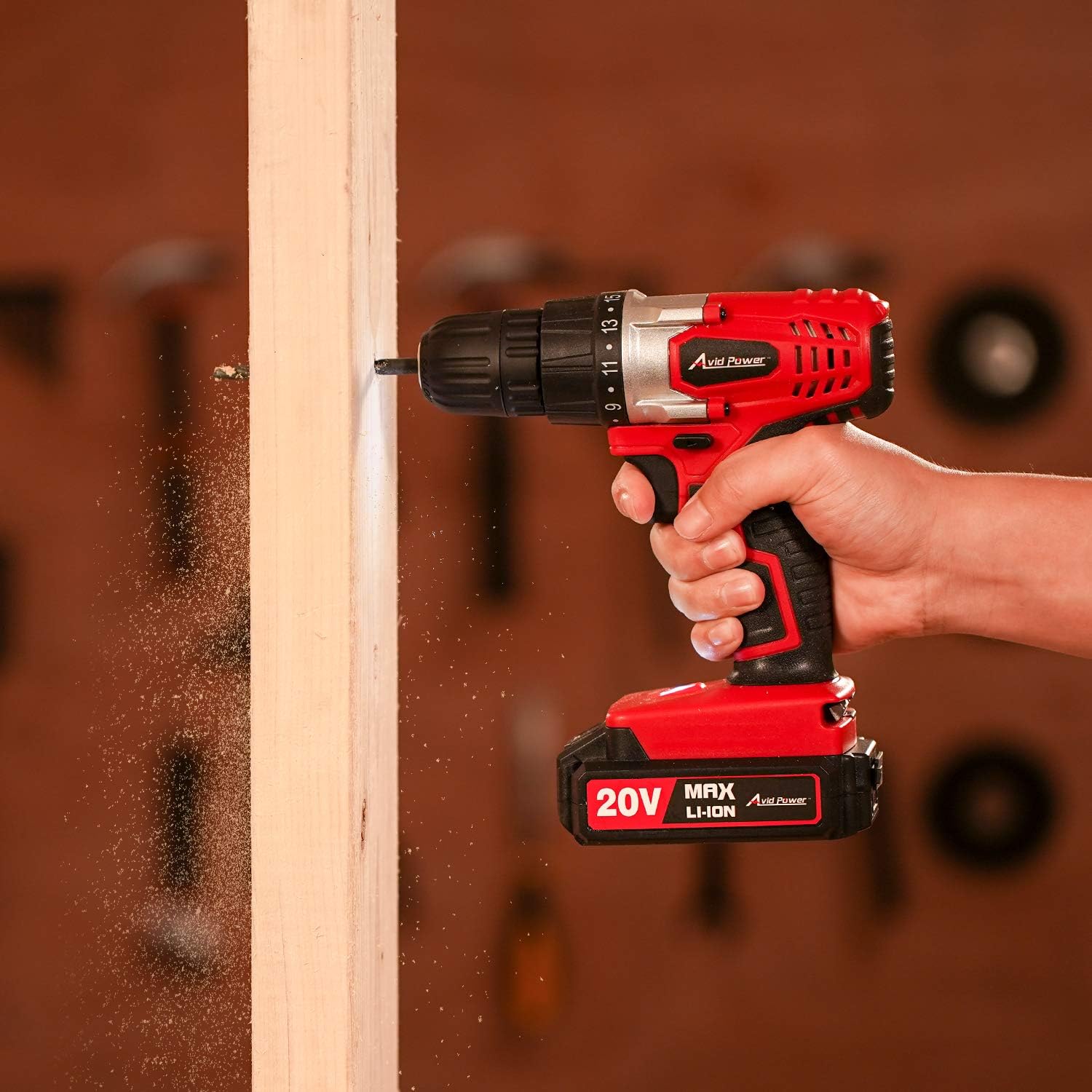 Avid Power 20V MAX Lithium Ion Cordless Drill, Power Drill Set with 3/8 inches Keyless Chuck, Variable Speed, 16 Position and 22pcs Drill/Driver Bits: Home Improvement