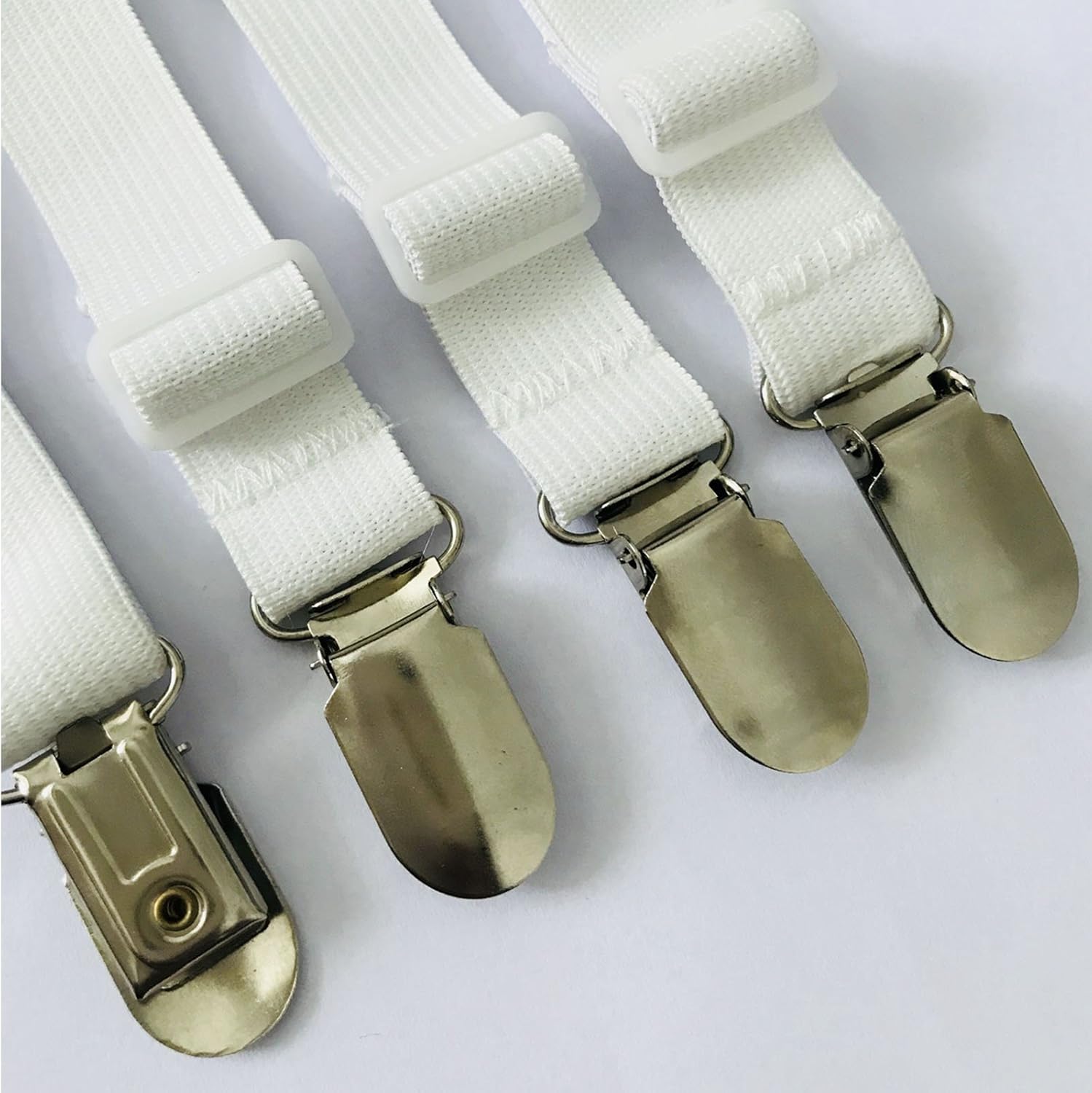 8pcs(2 Sets) Sheet Straps Suspenders Band Adjustable Bed Corner Holder Elastic Fasteners Clips Grippers Mattress Pad Cover Fitted Sheet: Home & Kitchen