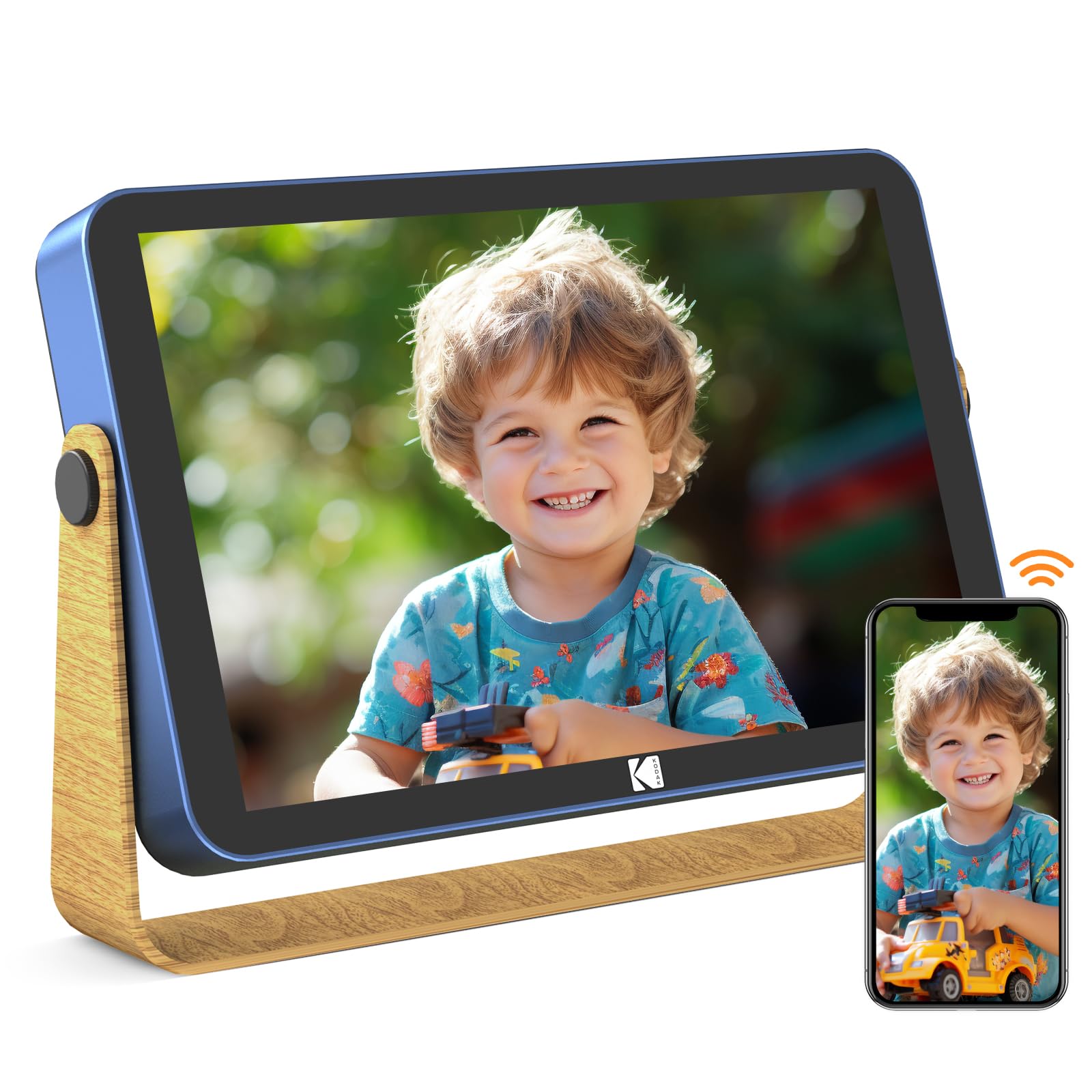 KODAK Digital Photo Frame 10 inch, WiFi Digital Picture Frame with Rechargeable Battery, HD IPS Touch Screen Smart Cloud Frame with 32GB Storage, Share Photo Video Music via APP with Family Instantly
