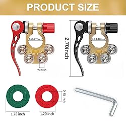 SINGARO Car Battery Terminal Clamp Connector, 4 Way
