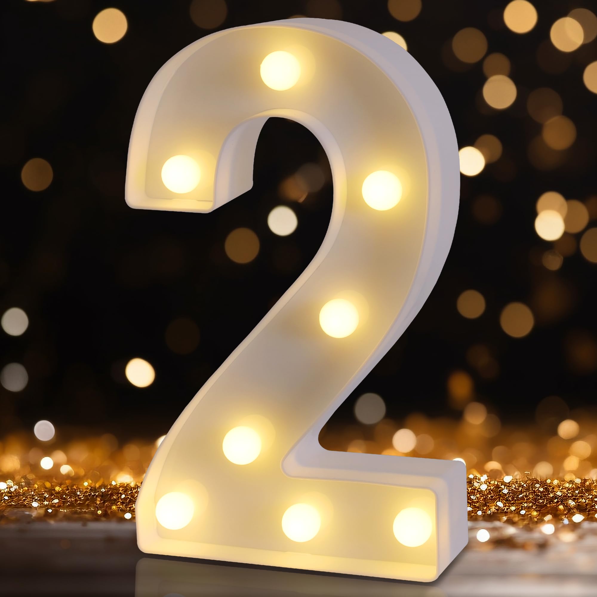 Photo 1 of DyingSwan LED Marquee Numbers, 2025 Light Up Numbers for Party, Small Light Up Letters, Battery Powered Lighted Number for Birthday or Home Decor