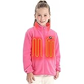 Venustas Kids Heated Fleece Jacket with Battery Pack, Girls Youth Electric Heated Coat for Winter