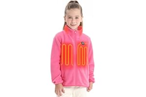 Venustas Kids Heated Fleece Jacket with Battery Pack, Girls Youth Electric Heated Coat for Winter