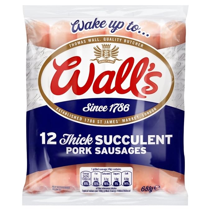 Wall's Classic Frozen Sausages, 500 g Amazon.co.uk Grocery
