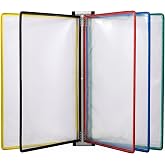 Wall Mounted Poster Flip Book Display, A4 Document Holder | 5 Panels, 10 Pockets, For Office, Reception, Classroom, Workshop