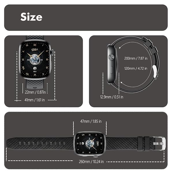 YMS SMART WATCH FOR WOMEN MEN – (ANSWER/MAKE CALLS) COMPATIBLE WITH IOS/ANDROID PHONES, 3ATM WATERPROOF, HEART RATE, SLEEP, PRESSURE, STEPS MONITOR, 100+ SPORTS TRACKERS, BLACK