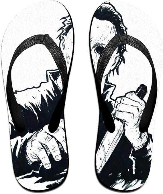 Towilliamsnya Black Funny Slippers Michael Myers M Sarcastic Slippers