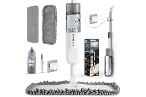 DARISHM Spray Mop for Floor Cleaning Replacement Microfiber Dust Mop Household Cleaning with 2 Washable Pads 1 Holder 1 Scraper 360 Degree Spin Wet Dry Cleaner Hardwood Floor Mop Set